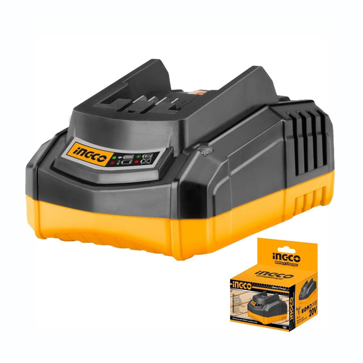 INGCO TOOLS - CARGADOR RÁPIDO INTELIGENTE 20V MULTIHERRAMIENTAS INGCO - FCLI2001
