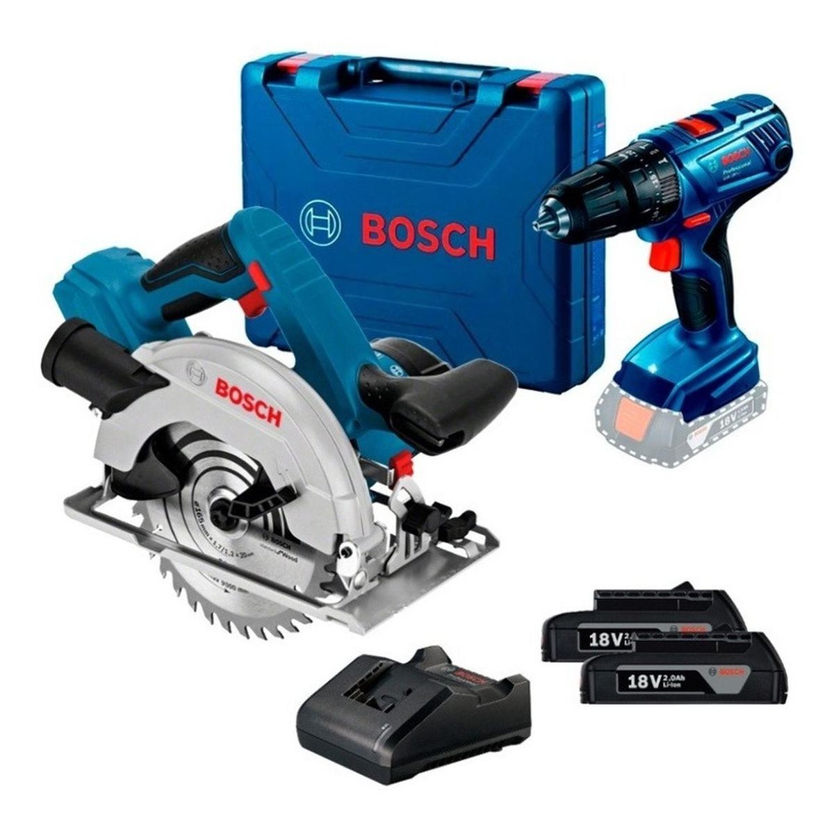 BOSCH - Sierra Circular Bosch GKS 18V + Taladro Atornillador GSR 180