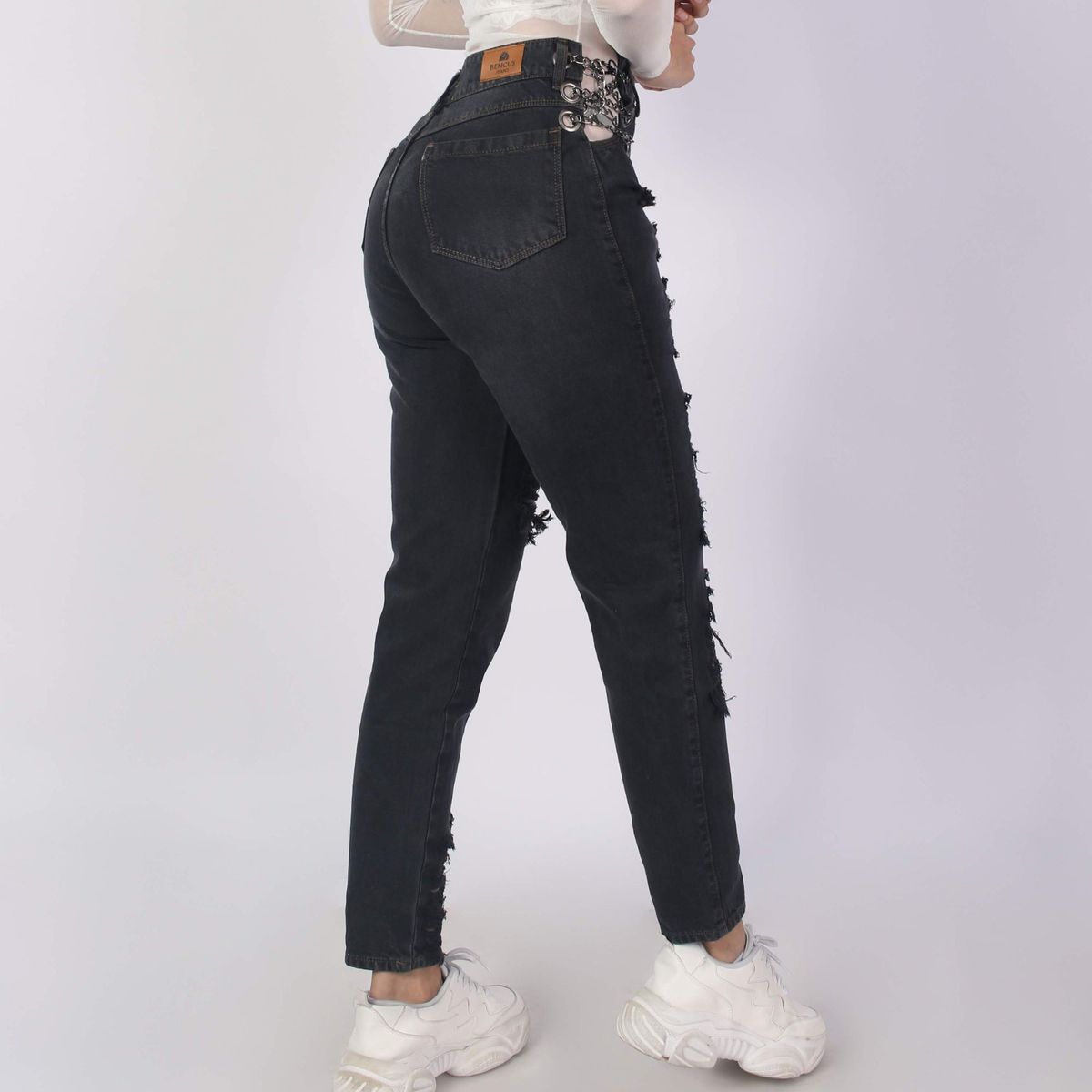 GENERICO - Pantalón Jeans Cadena Mujer Denim