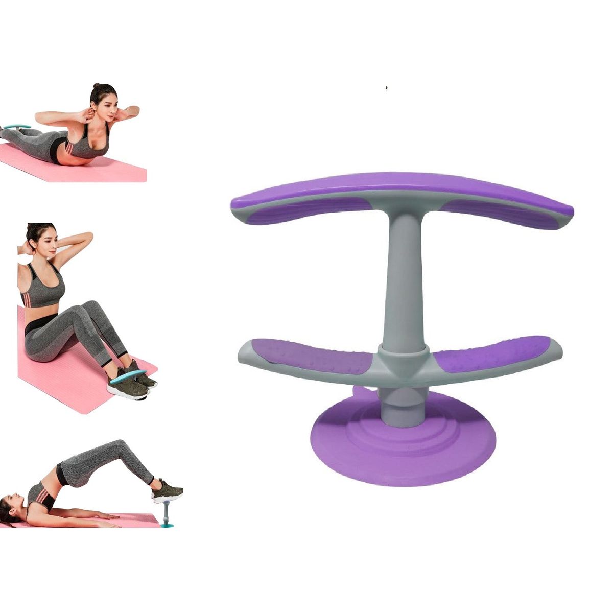 GENERICO - Barra Apoyo para Abdominales Soporte Succion Sit Up MORADO
