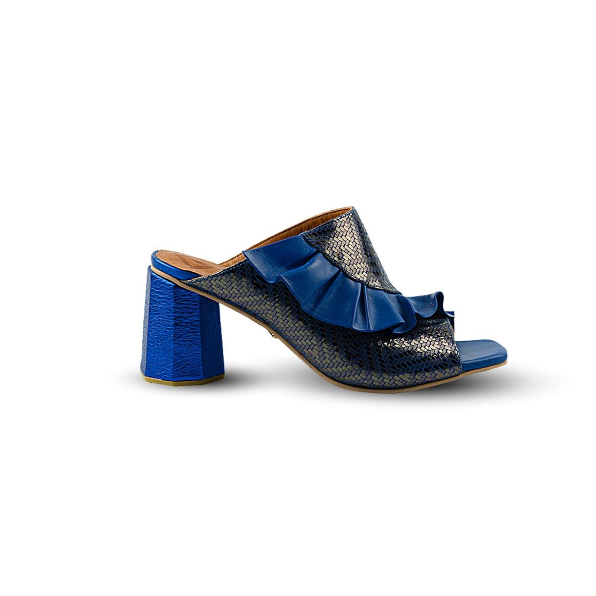 GALEANNA - Tacos Mujer de Cuero Azul Noche