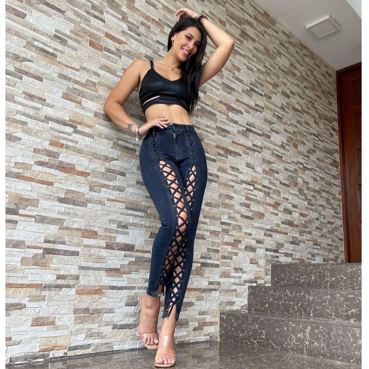 BENCUS JEANS - Pantalón Jean Cordones Mujer Vaqueroo