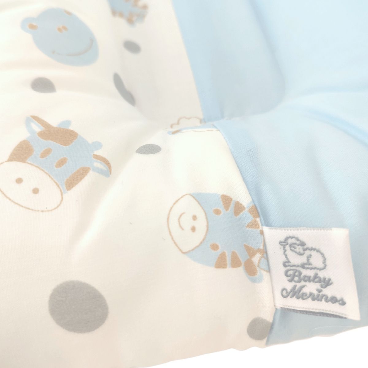 BABY MERINOS - Almohada Bebe anti-cabeza plana - Cabecitas - Celeste