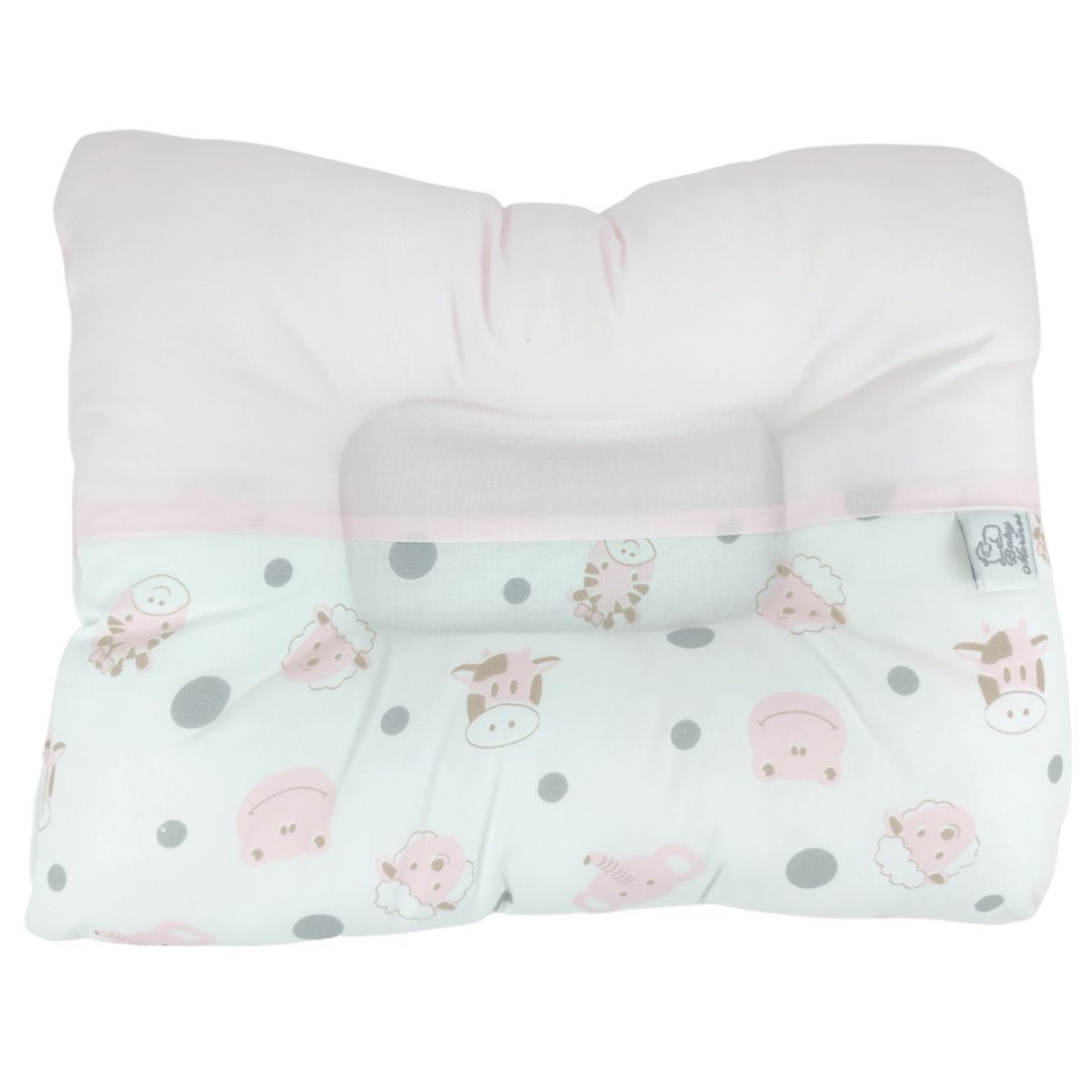BABY MERINOS - Almohada Bebe anti-cabeza plana - Cabecitas - Rosado