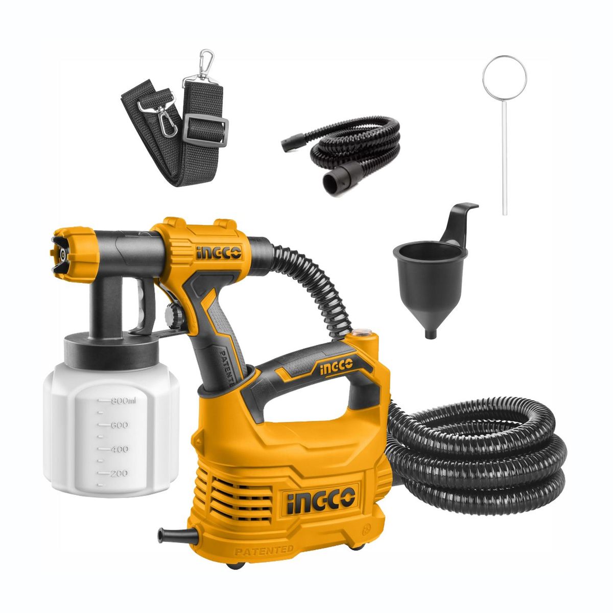 INGCO TOOLS - PISTOLA DE PINTAR 550W CON COMPRESOR BOTE DE PLÁSTICO INGCO - SPG5008