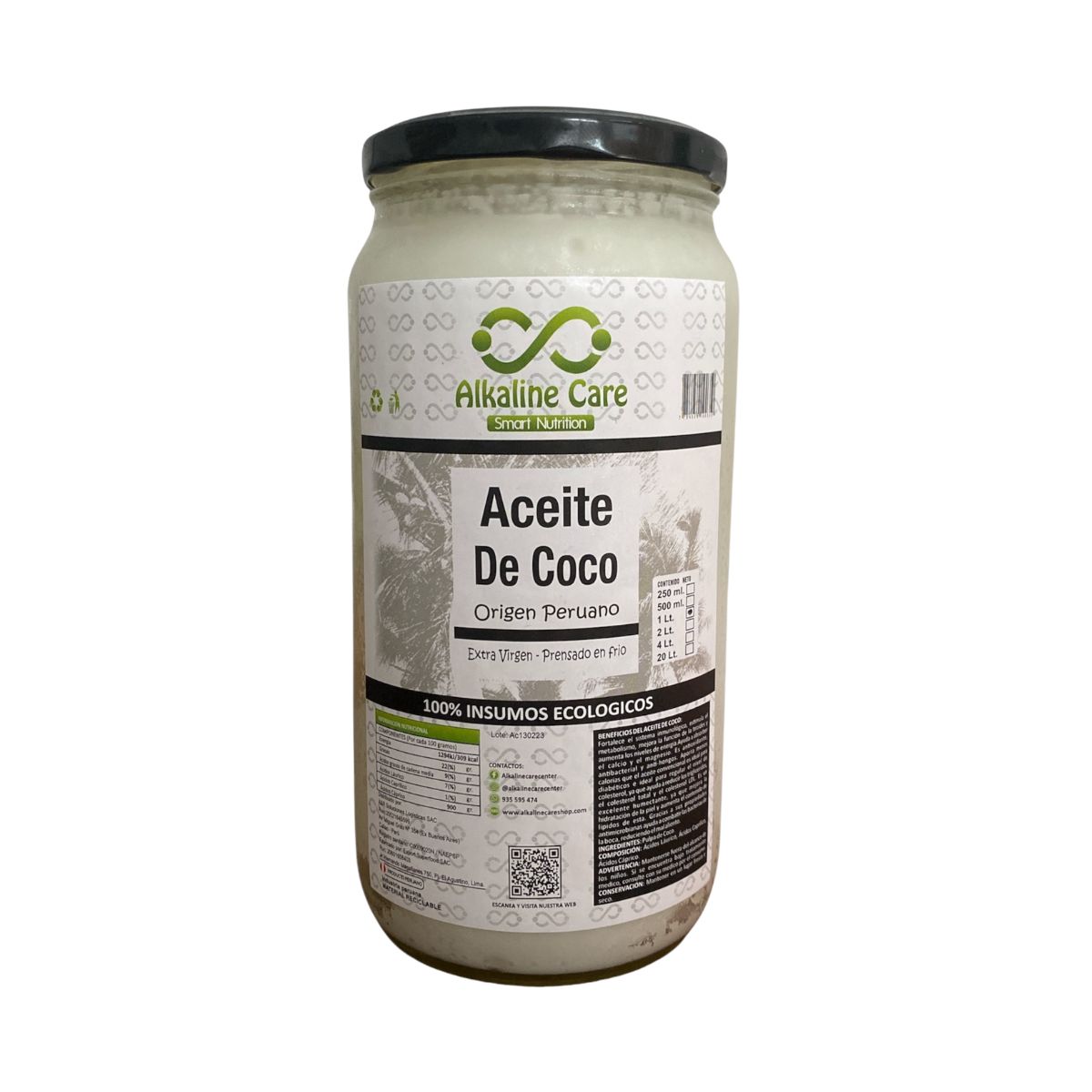 ALKALINE CARE - Aceite De Coco 1Lt Frasco Alkaline Care