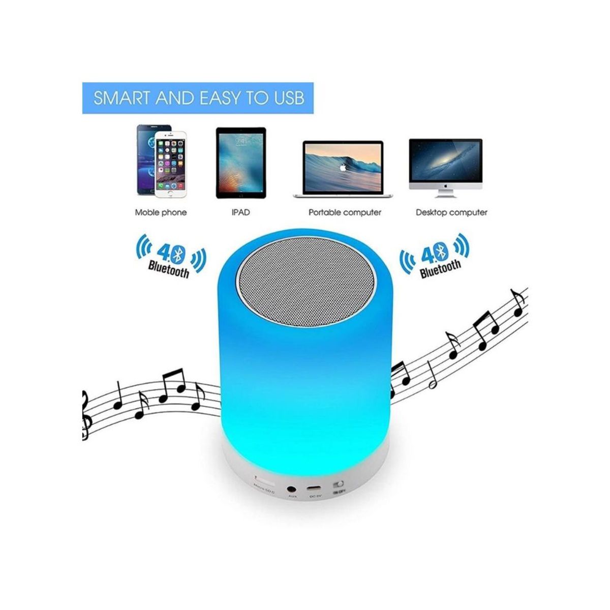 OEM - Parlante con Lámpara Led Táctil