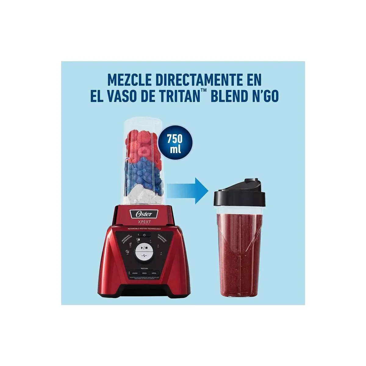 OSTER - Licuadora Oster control de textura BLST3B-RPG - ROJO