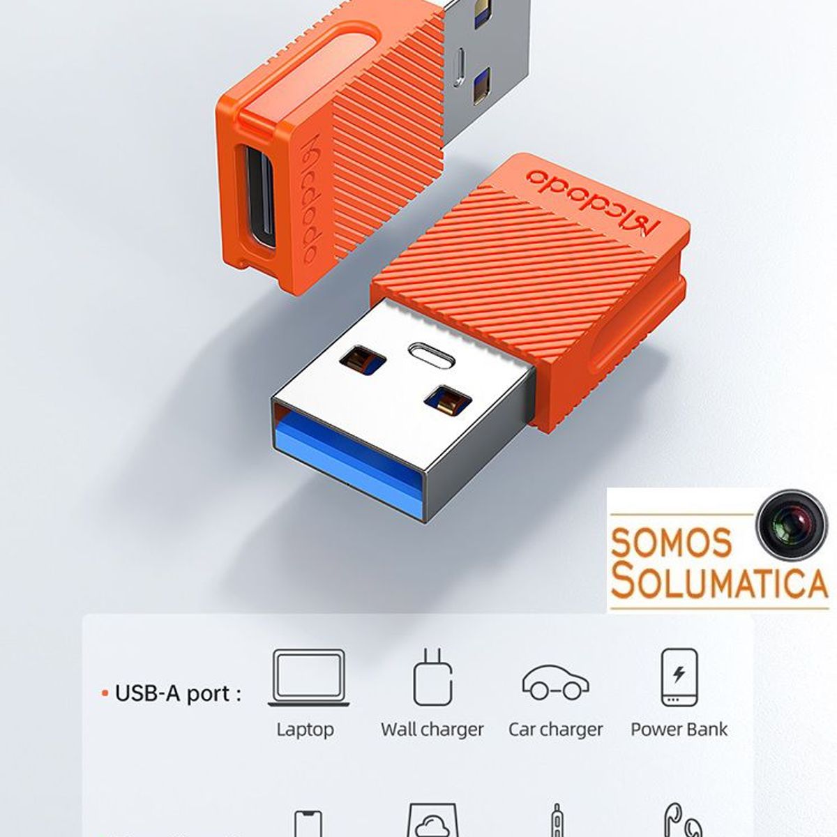 MCDODO - Adaptador OTG Tipo C -a- Usb 3.0 Soporta Carga Rapida Y Datos