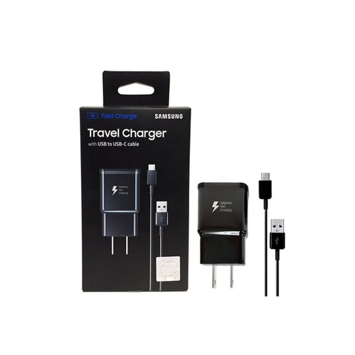 SAMSUNG - Cargador Samsung 15W Fast Charger 20A Cable Tipo-C - Negro