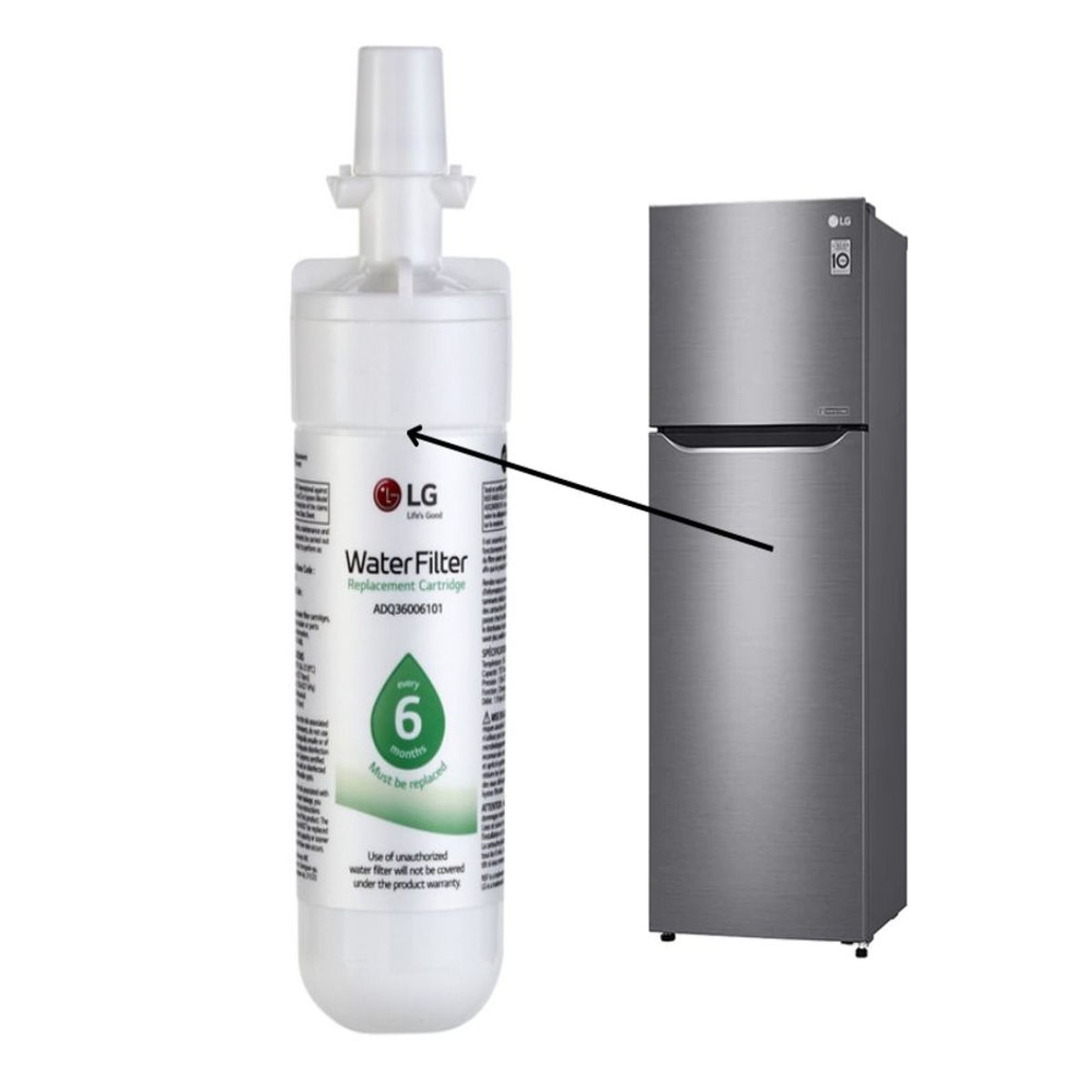 LG - Filtro de agua para Refrigeradora LG Mod ADQ360061