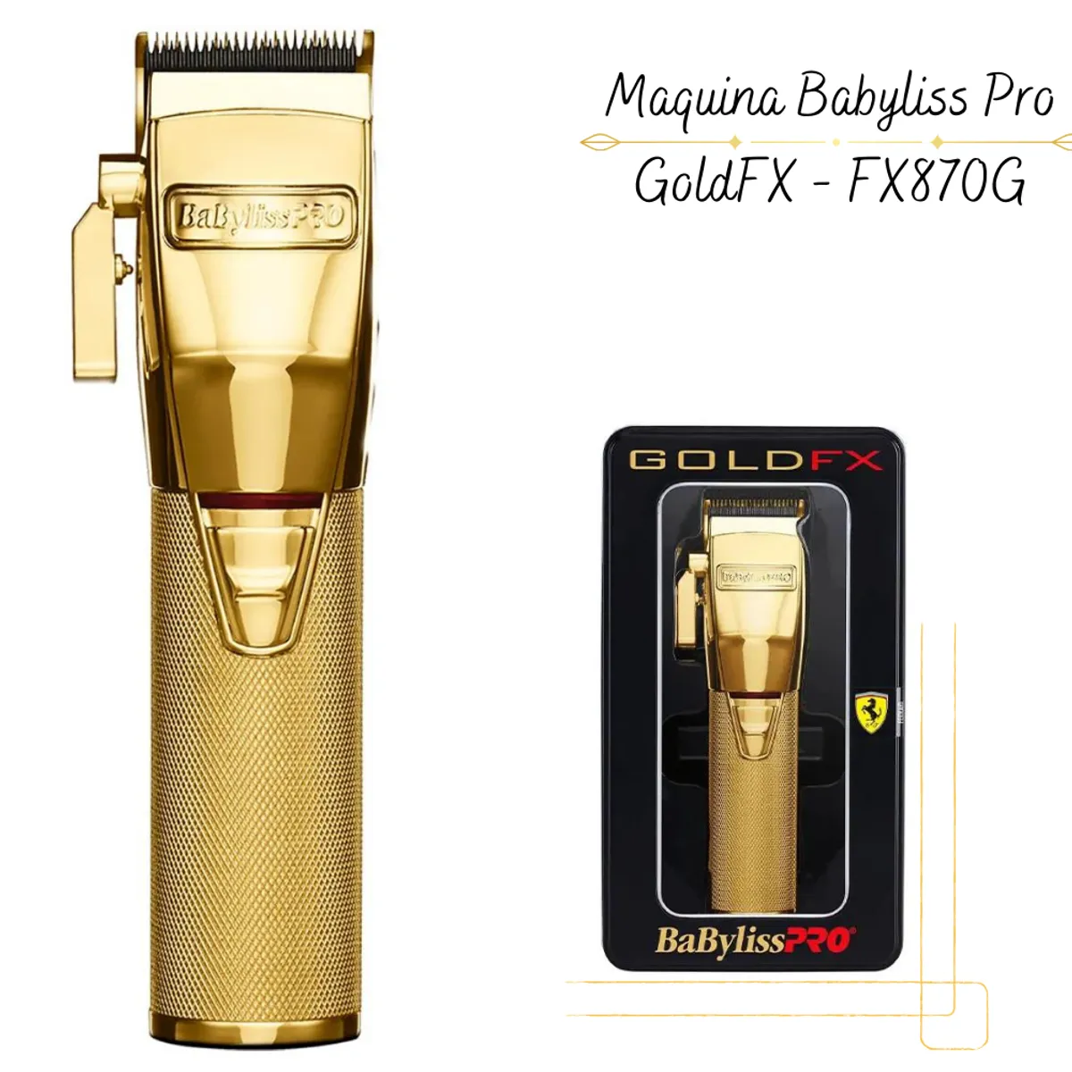 BABYLISS PRO - Maquina Cortadora Profesional Inalámbrica BaByliss PRO Gold FX870