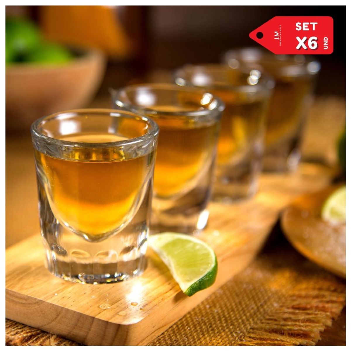 INSPIRA MARKET - Mini Copas Shot Tequila Chupito Set x6 und