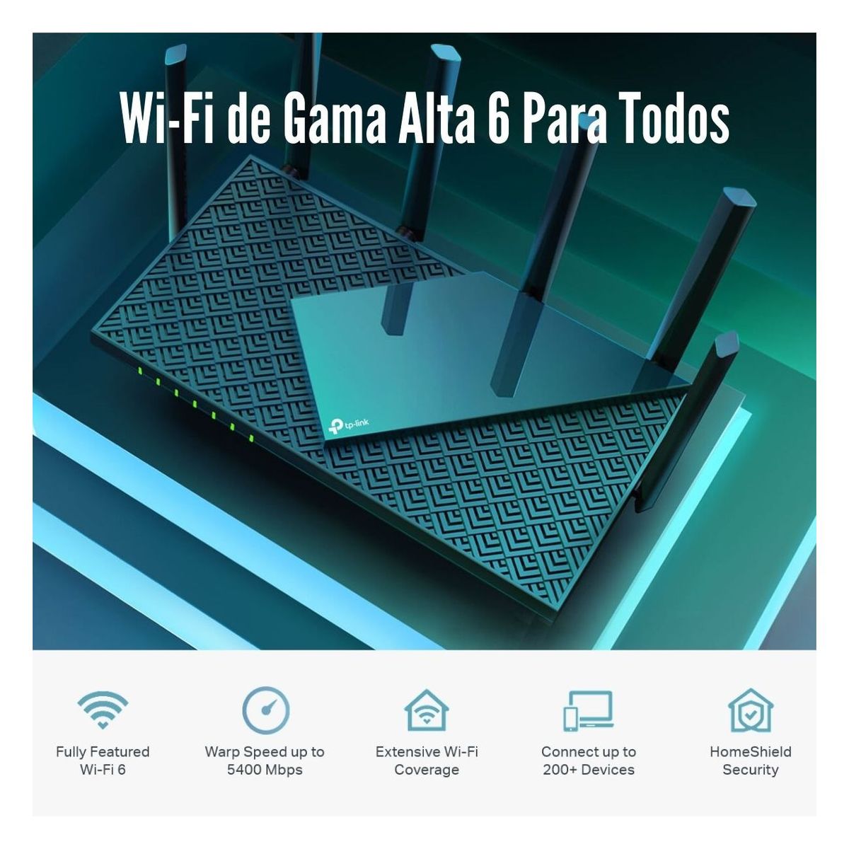 TP LINK - TP-Link - Router Archer AX72 Wi-Fi 6 OneMesh AX5400 Dual Band Gigabit