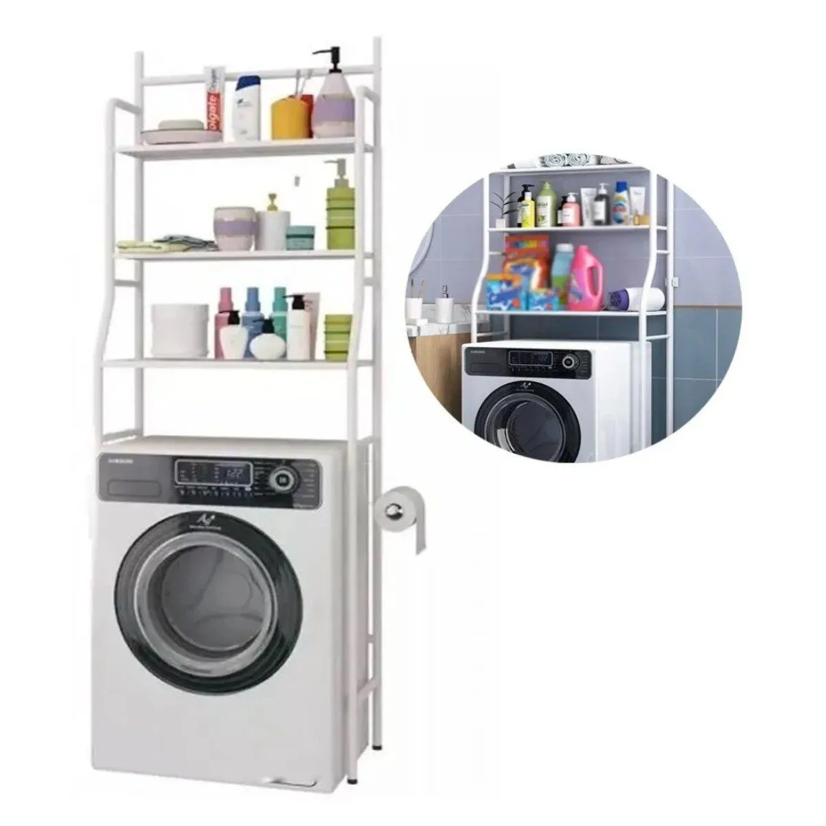 INSPIRA MARKET - Estante Organizador para Lavandería 3 Niveles