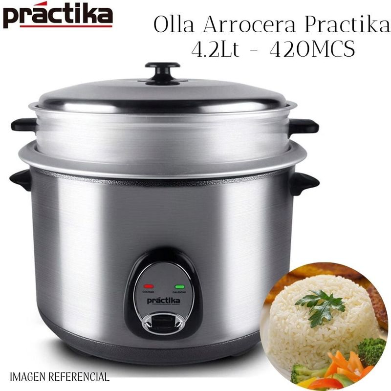 PRACTIKA - Olla Arrocera Practika 4.2 lt Con Vaporera Cromada