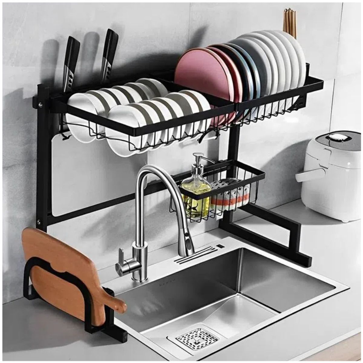 INSPIRA MARKET - Escurridor Organizador de Platos de Cocina 65 cm