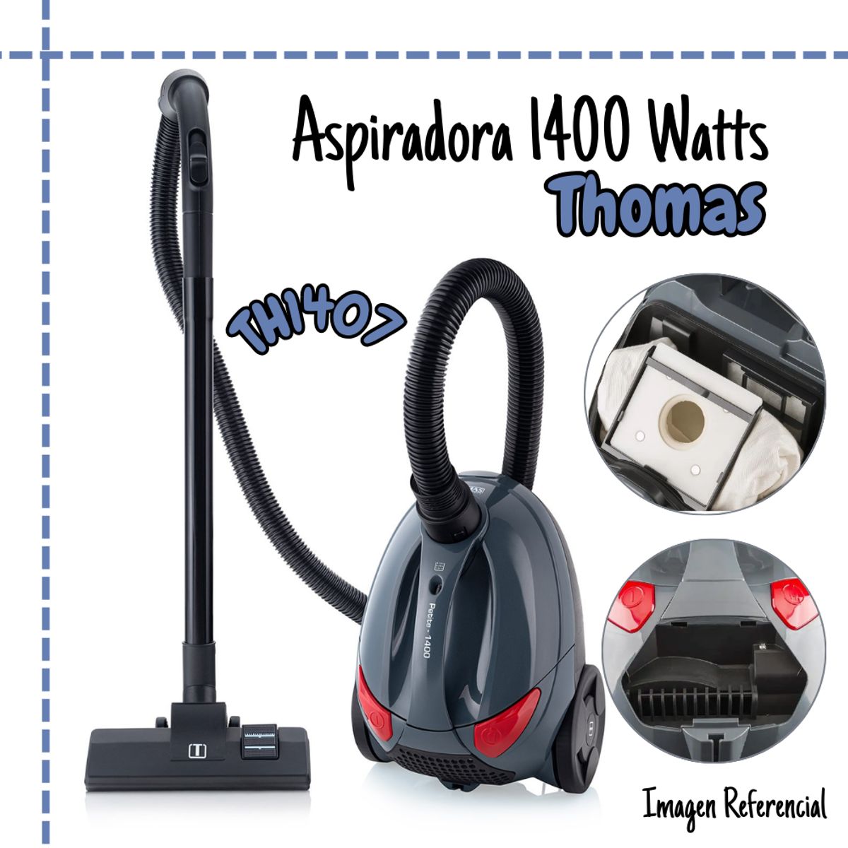 THOMAS - Aspiradora Thomas 1400 Watts - TH1407