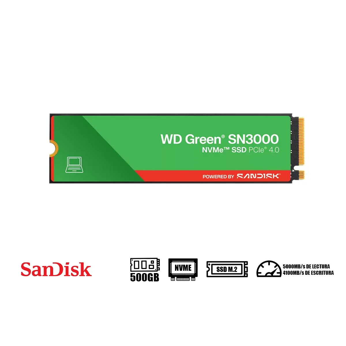 WESTERN DIGITAL - SSD WESTER DIGITAL SN350 500GB GREEN NVME M2