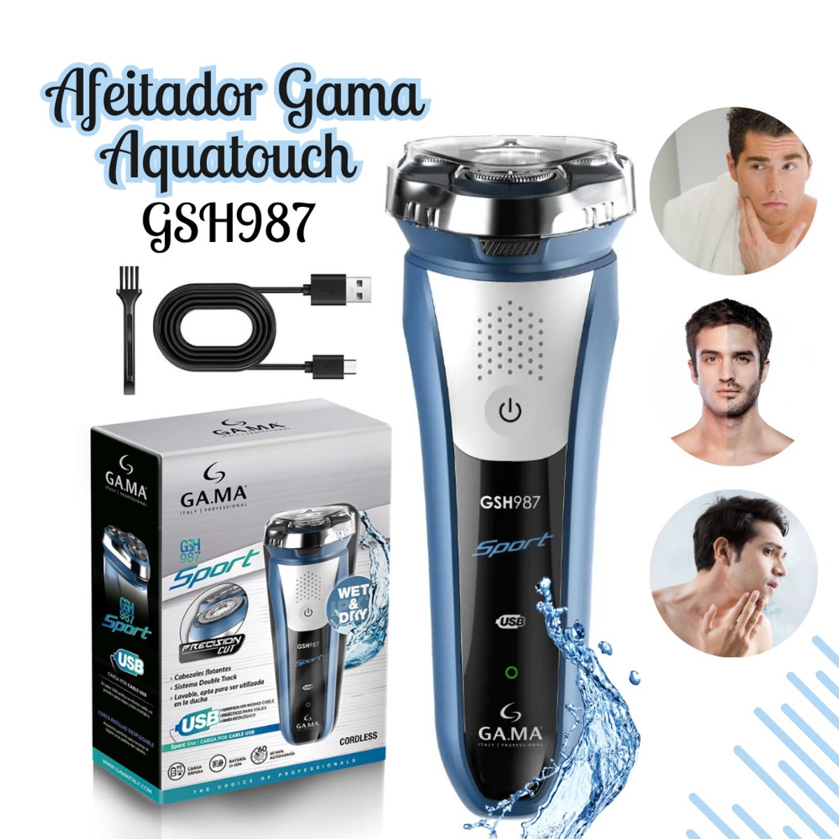GAMA - Afeitador Gama Inalambrica Aquatouch GSH987