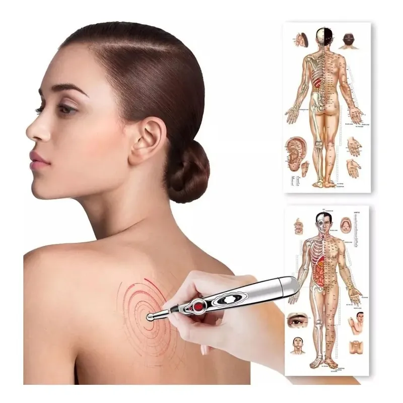PERUMASSAGE - Electroestimulador Digital Tens 4 Parches y Lapiz de Acupuntura.