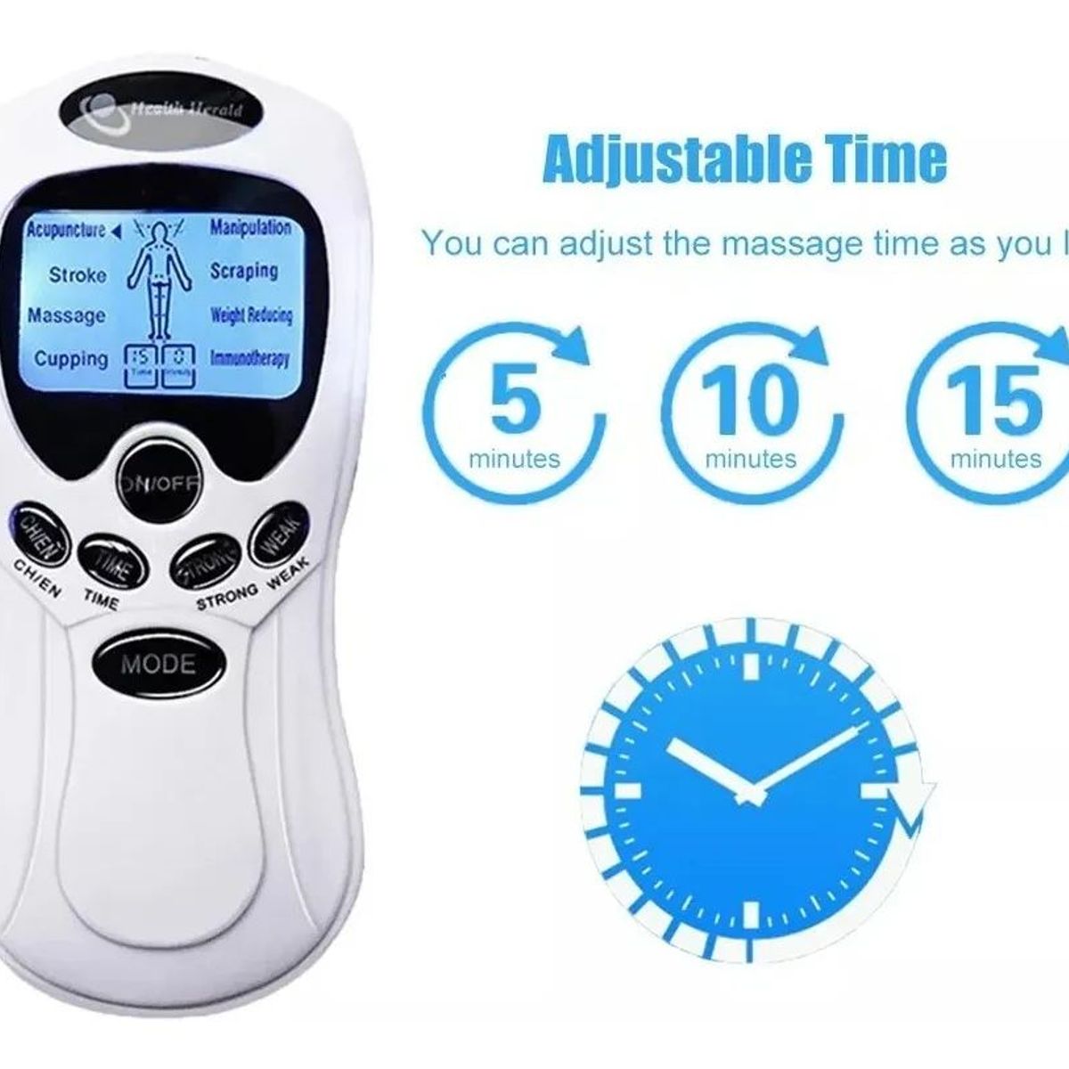 PERUMASSAGE - Electroestimulador Digital Tens 4 Parches y Lapiz de Acupuntura.