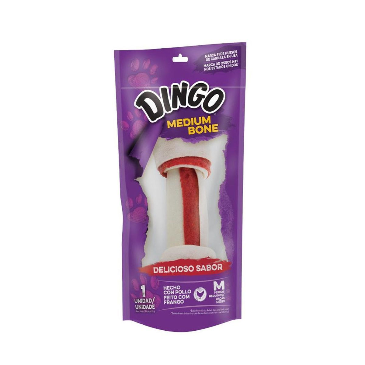 DINGO - Snack para Perros Dingo Hueso de Pollo Mediano x1 und
