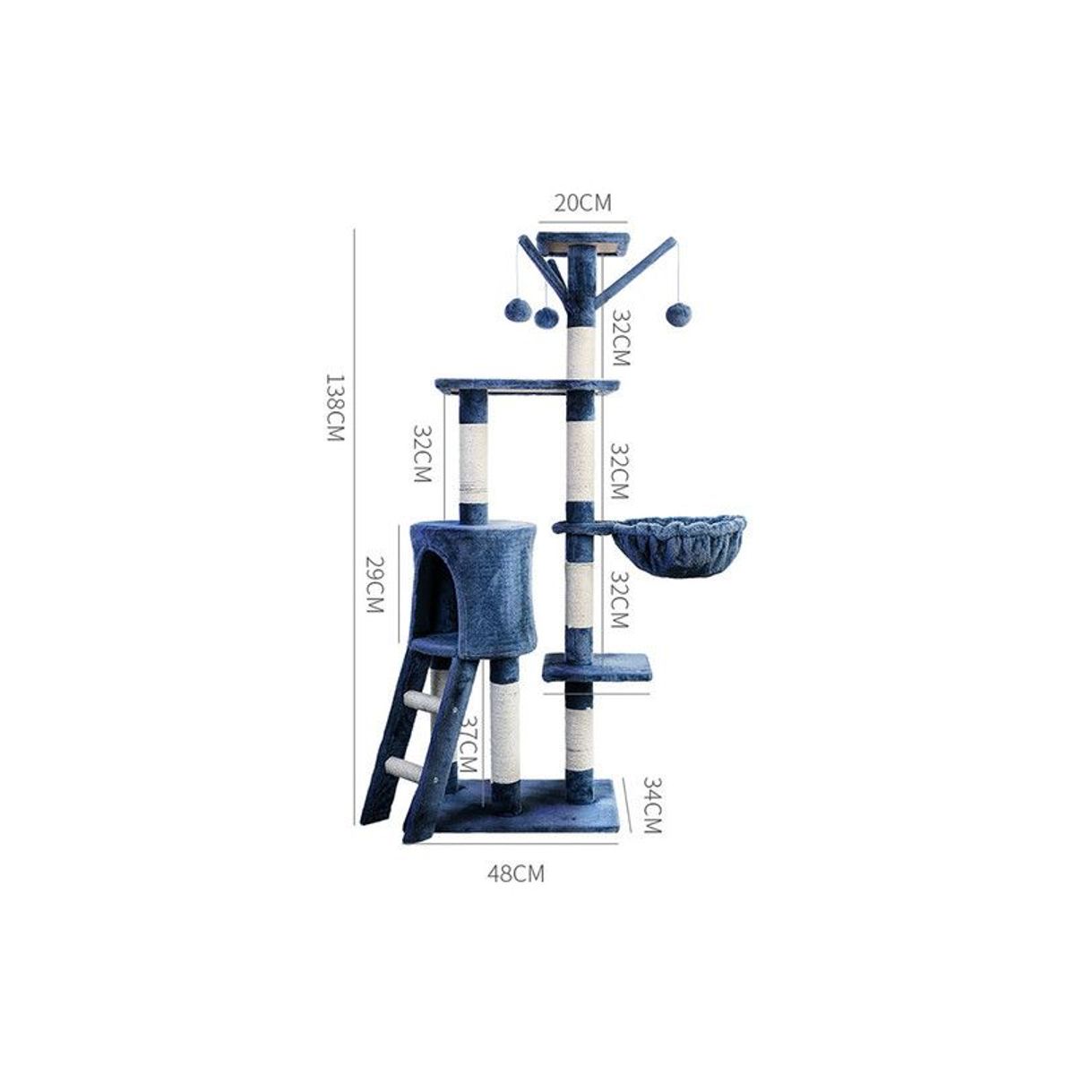 QUE PATAS PET SHOP - Gimnasio Torre Árbol De 5 Pisos Para Gatos Juego Azul