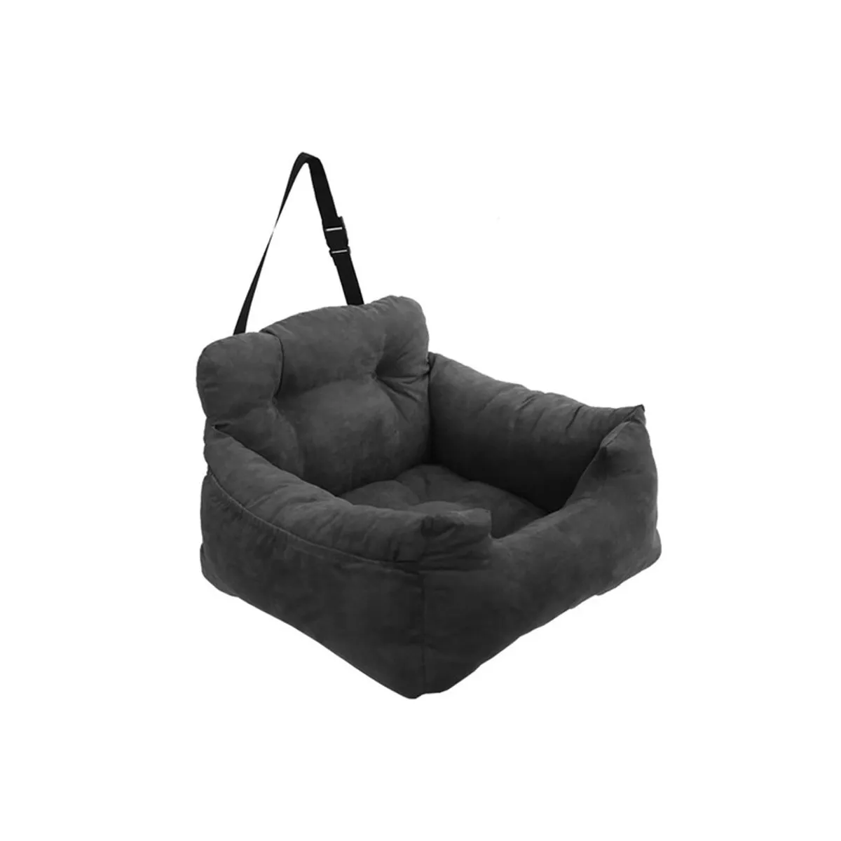 QUE PATAS PET SHOP - Sofá Copiloto Cómodo Gris Oscuro para Mascota