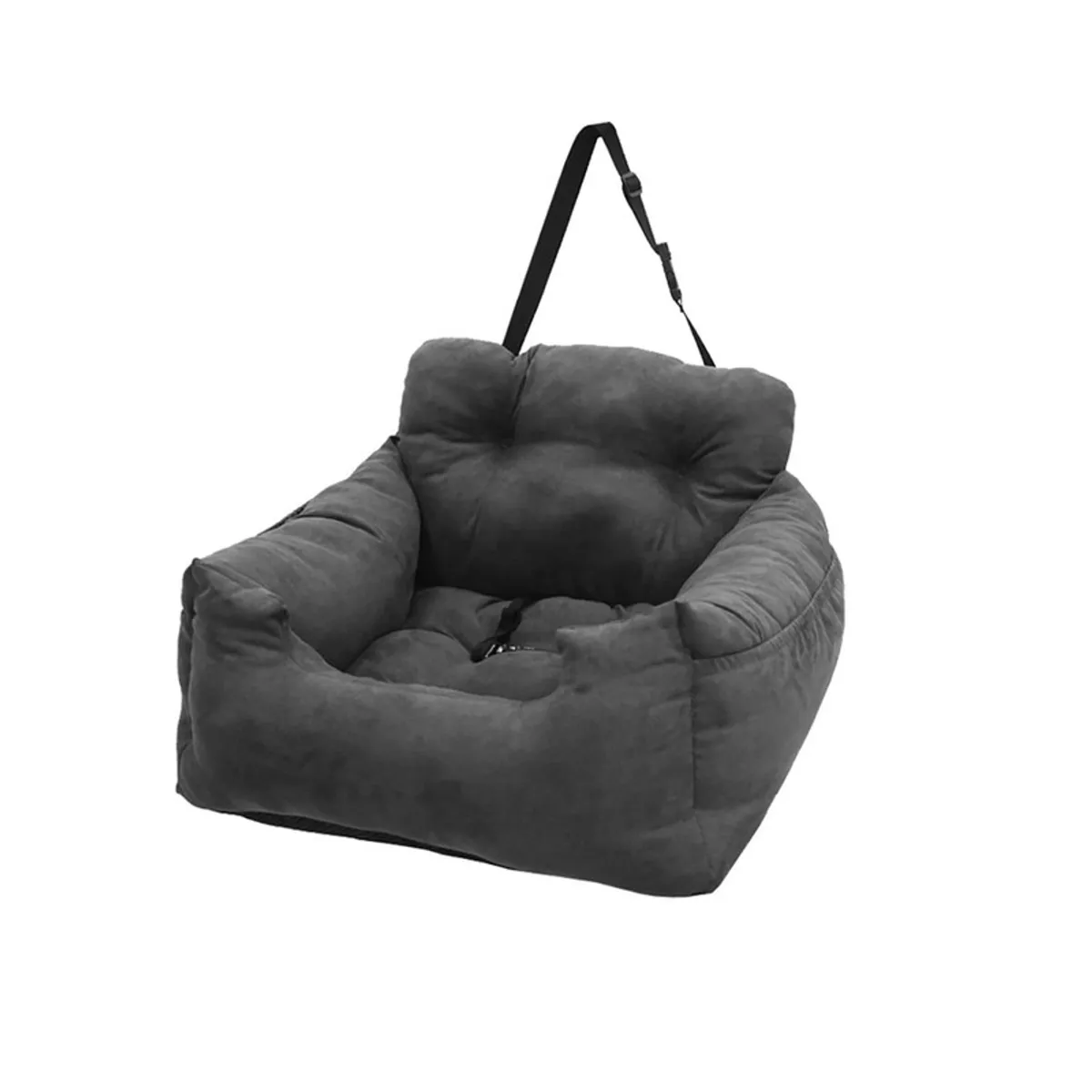 QUE PATAS PET SHOP - Sofá Copiloto Cómodo Gris Oscuro para Mascota