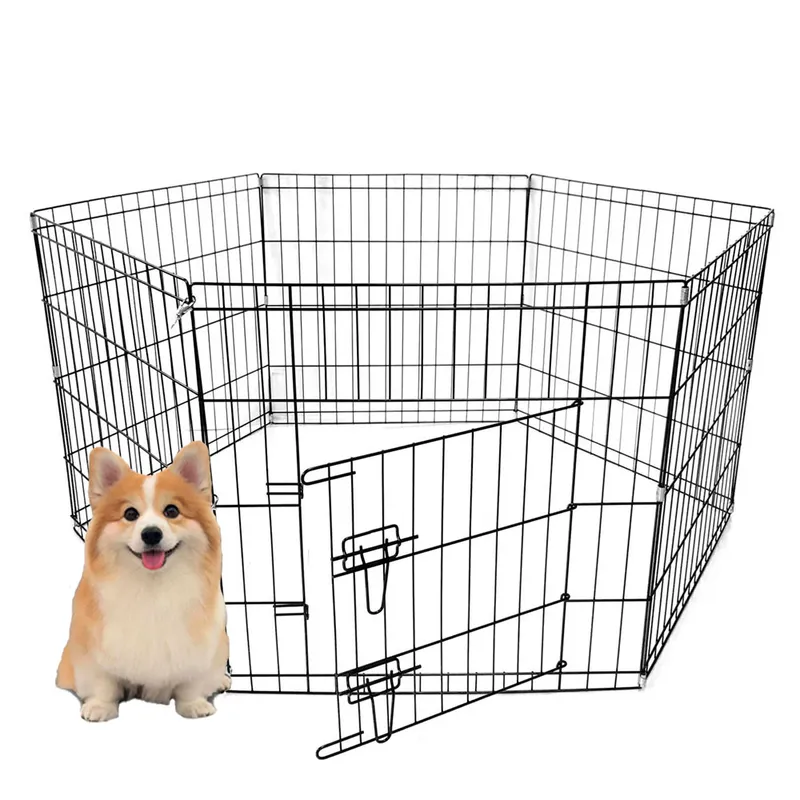 QUE PATAS PET SHOP - Corral Jaula De Metal Plegable Para Mascotas M 6 Paneles