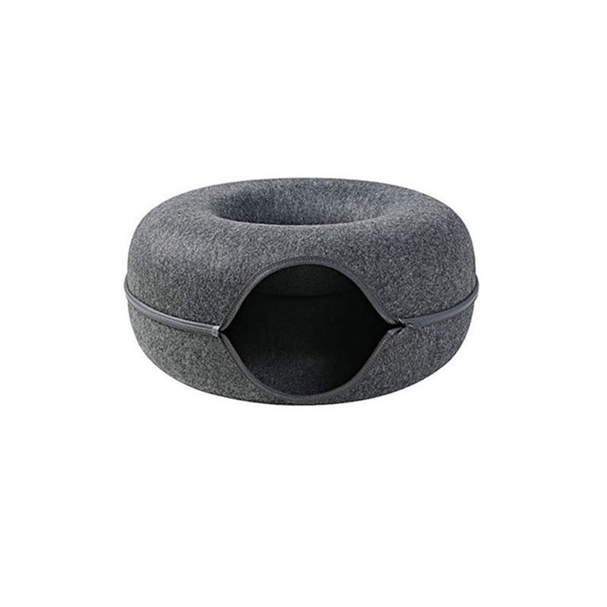 QUE PATAS PET SHOP - Cama Tunel para Gato Gris Oscuro