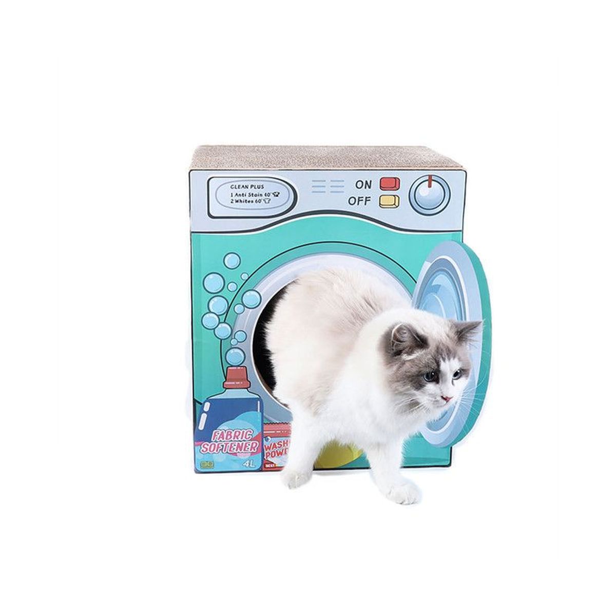QUE PATAS PET SHOP - Rascador Lavadora Juguete Multifuncional Creativo Para Gato