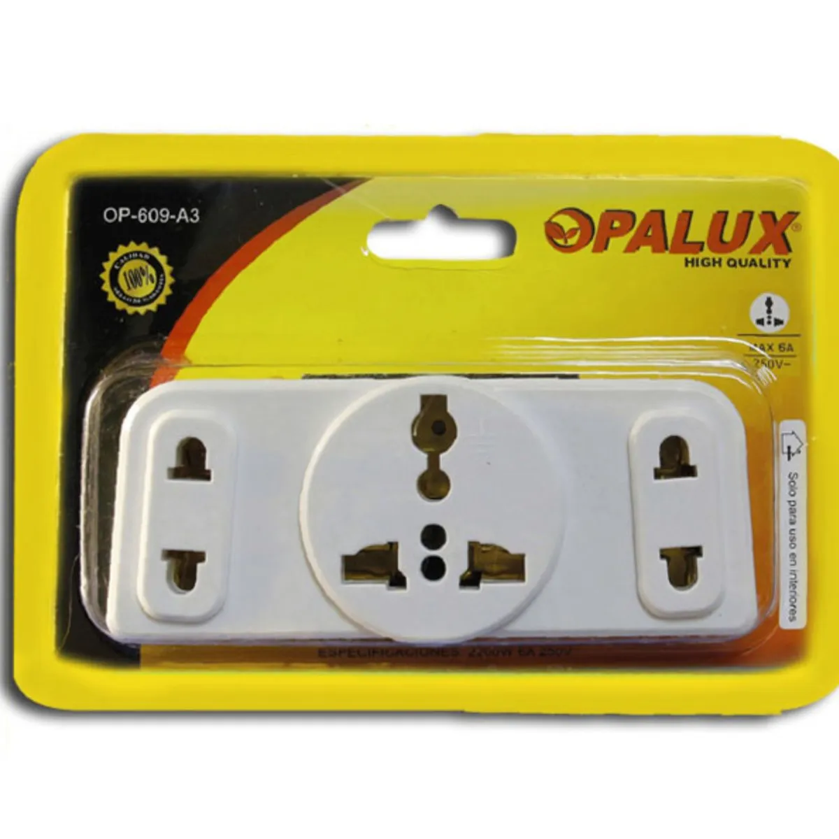 OPALUX - Adaptador Enchufe Plano Triple Op-609-a3 Opalux