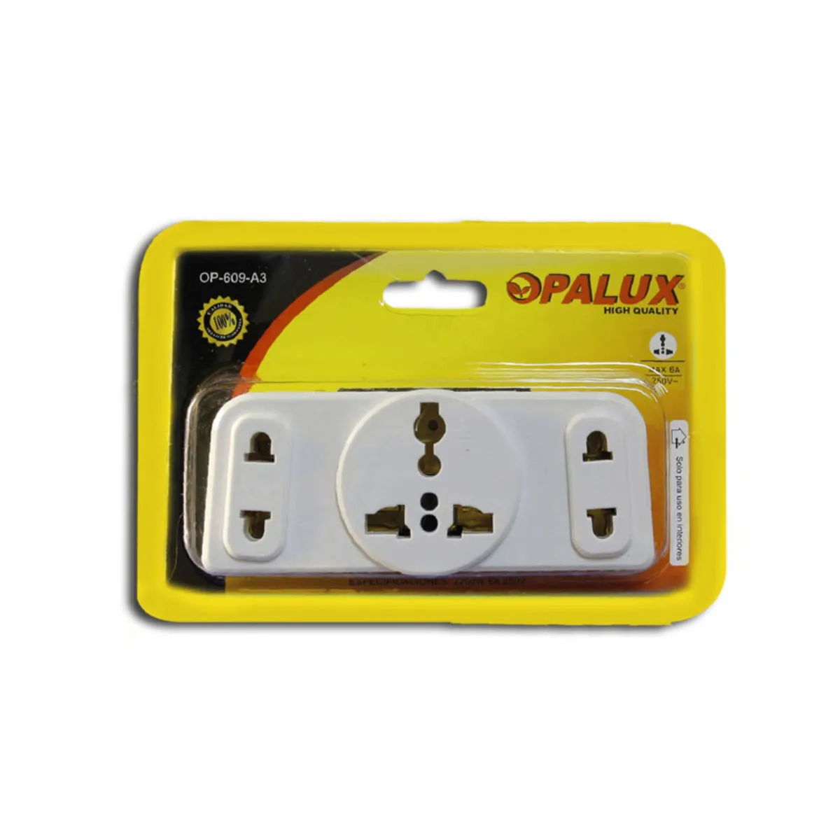 OPALUX - Adaptador Enchufe Plano Triple Op-609-a3 Opalux