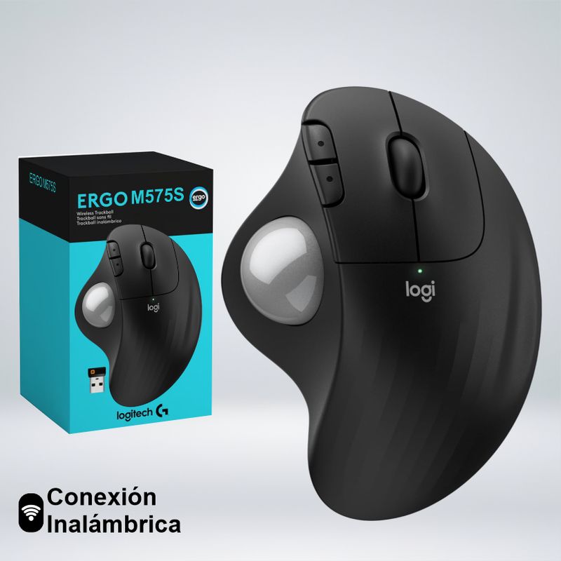 LOGITECH - MOUSE ERGO M575S TRACKBALL SILENT WIRELESS BOLTBLUETOOTH USB-A