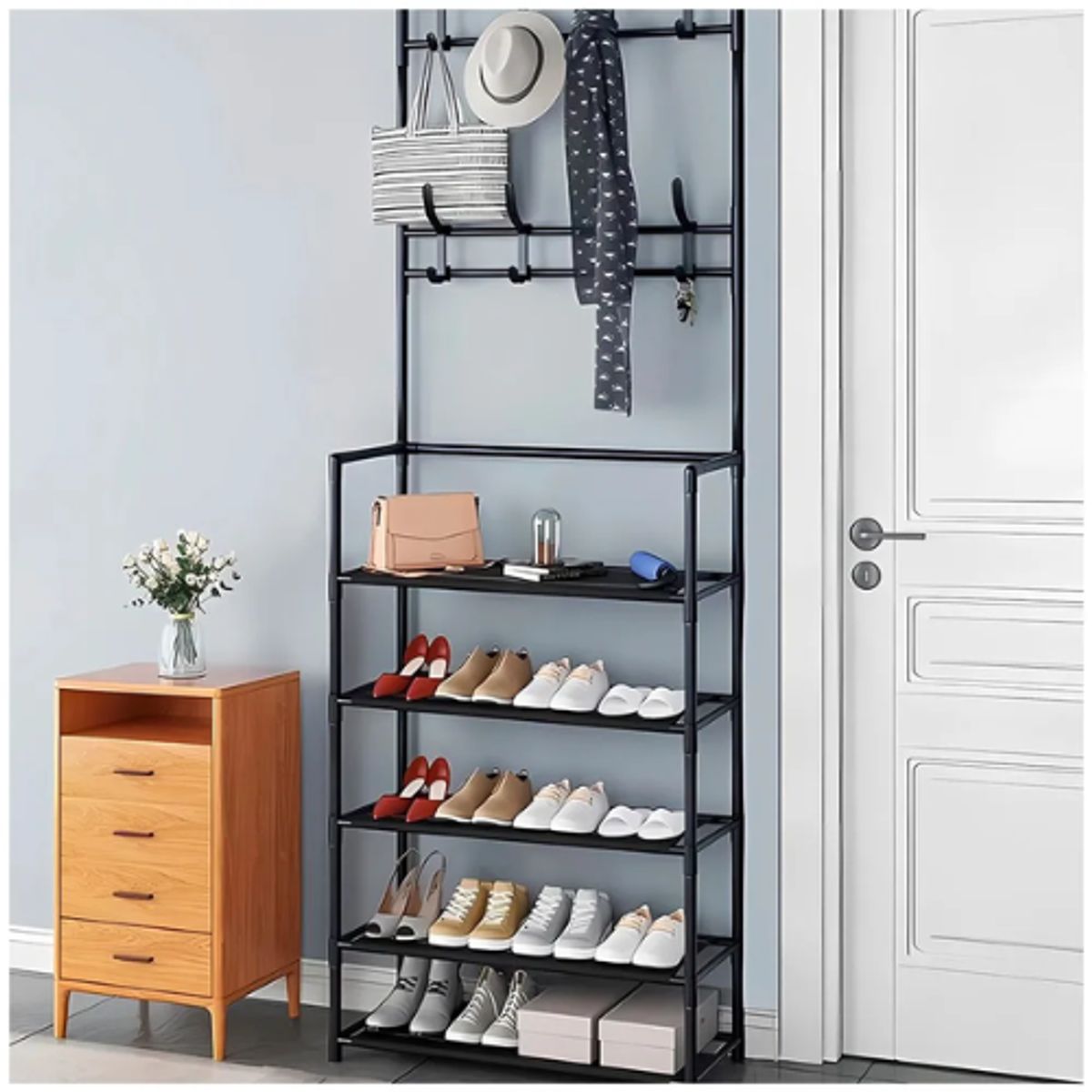 INSPIRA MARKET - Estante Organizador Zapatera Multiusos 5 Niveles Negro