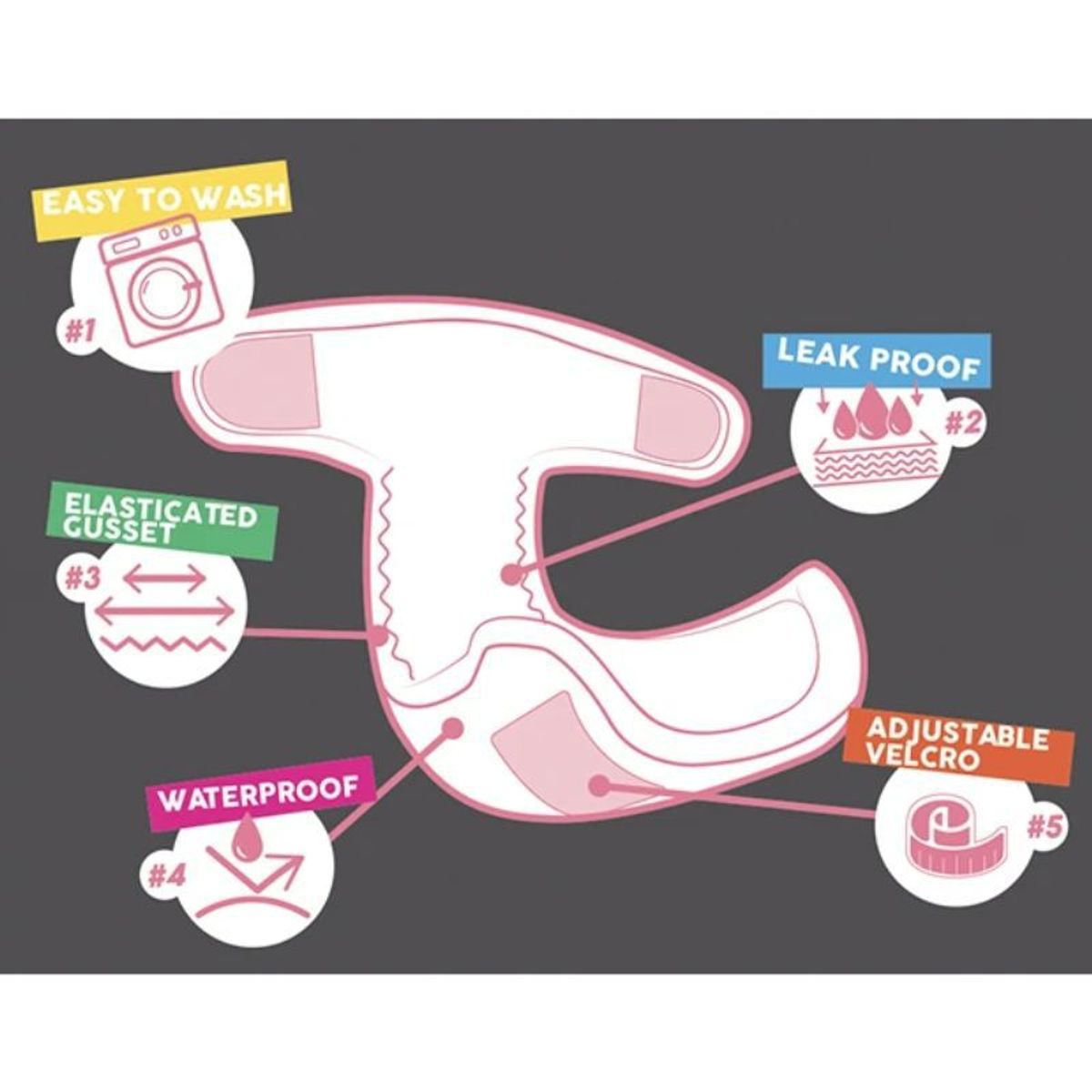 CROCI - Calzón para perros Lavable Wrappah - Medium