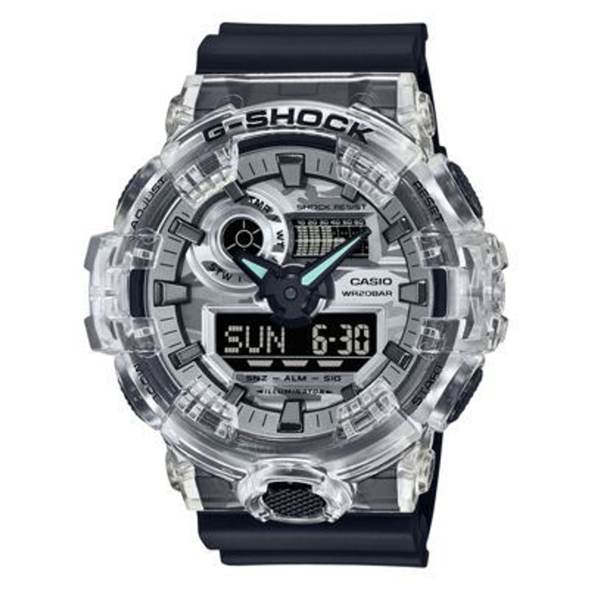 G-SHOCK - Reloj G-Shock Resina Gris Transparente con Negro GA-700SKC-1A