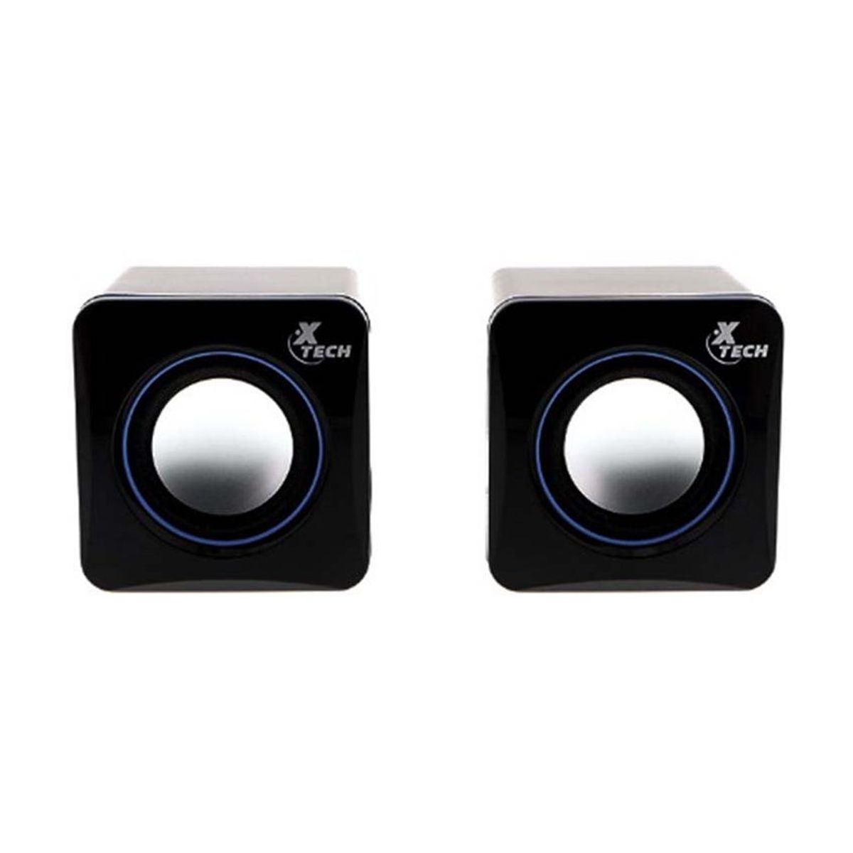 XTECH - Parlantes mini stereo con alimentación USB y plug de 35mm