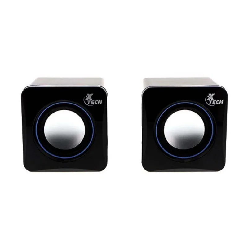 XTECH - Parlantes mini stereo con alimentación USB y plug de 35mm