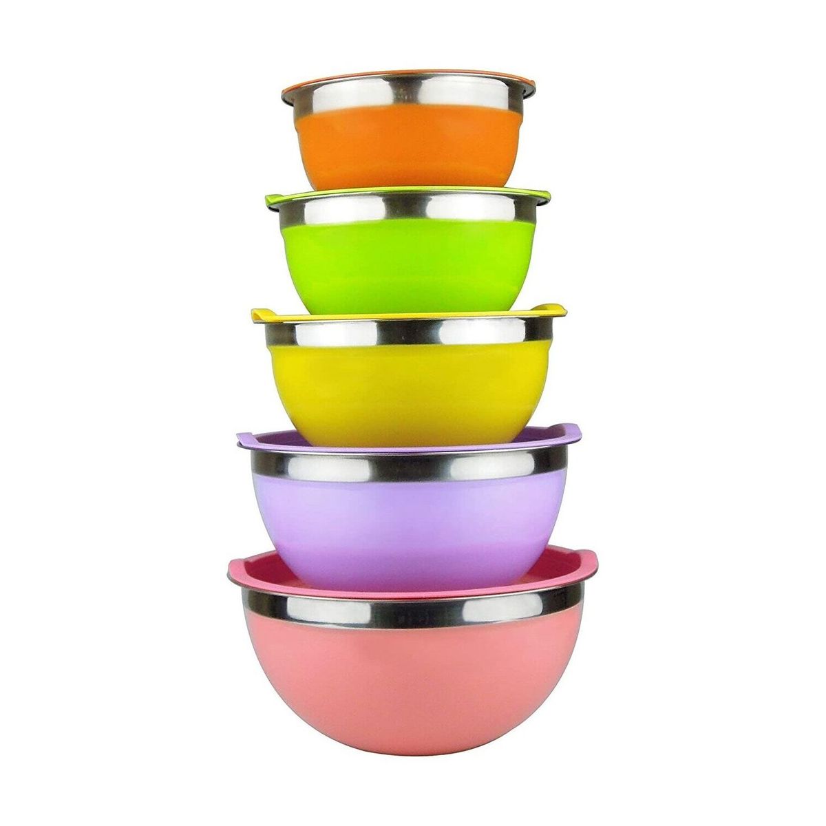 INSPIRA MARKET - Juego de Tazones con Tapa de Coleres Multiusos de Resposteria
