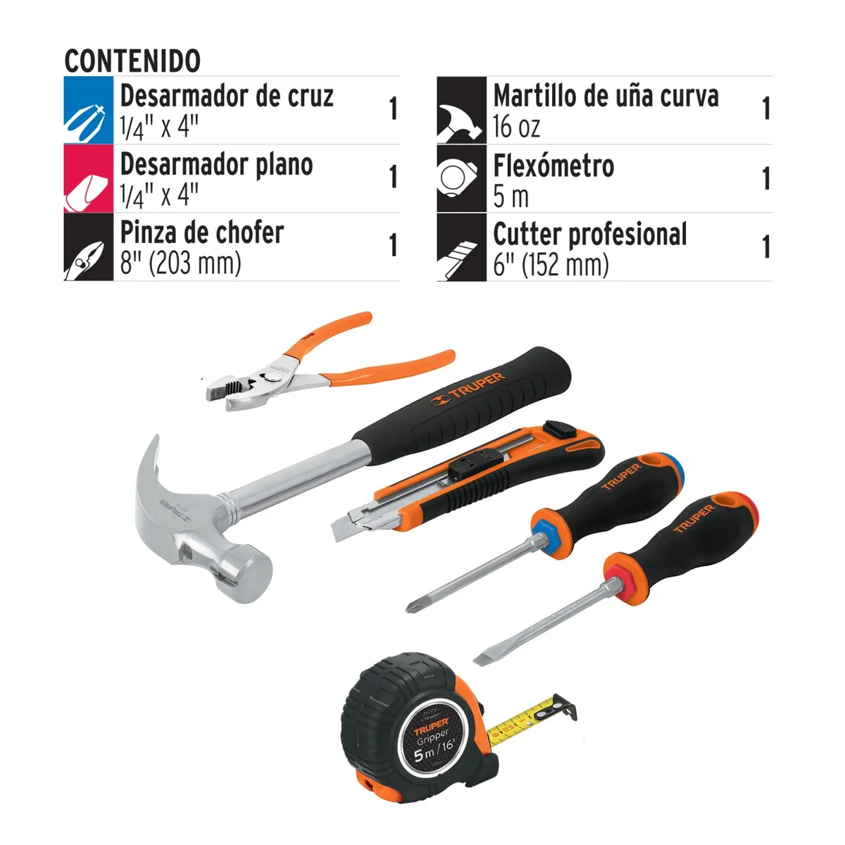 TRUPER - Juego de Herramientas  6 piezas, Truper