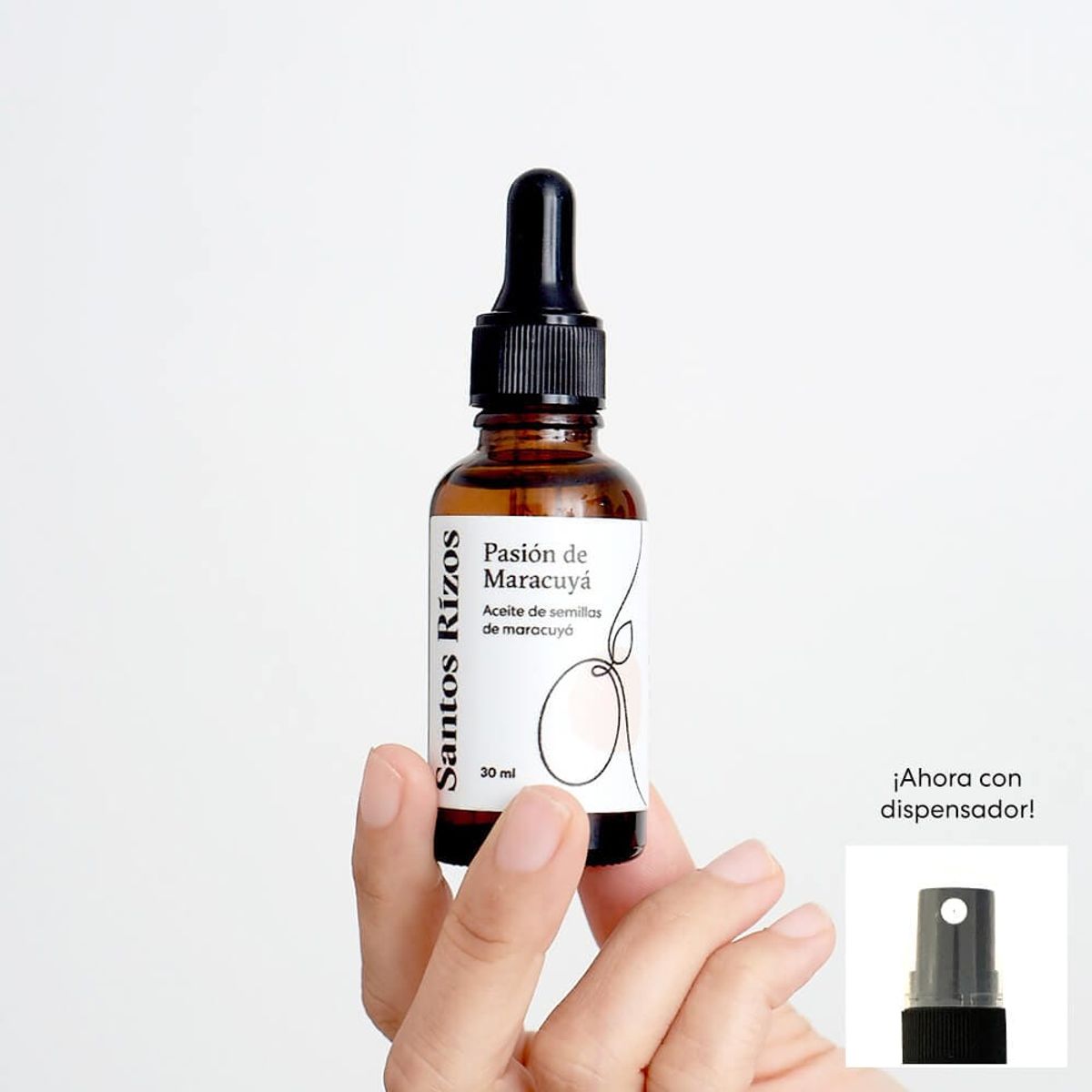 SANTOS RIZOS - Aceite de Maracuyá 30ml Brillo flexibilidad y definición de ondas