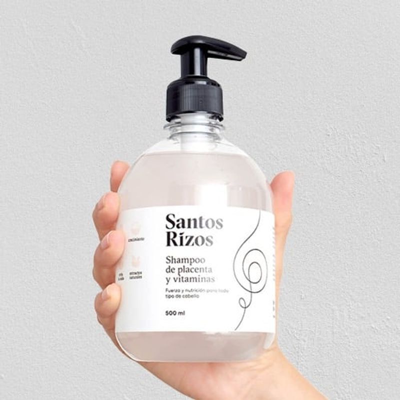 SANTOS RIZOS - Shampoo de Placenta para fortalecer el cabello- Sin sulfatos