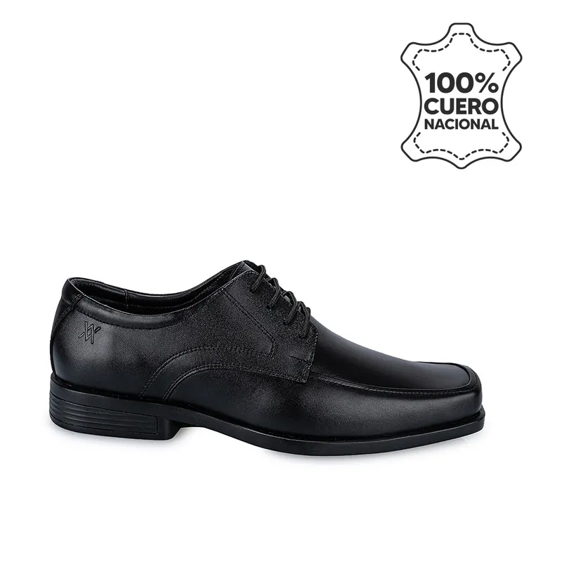 VIALE - Zapato Escolar Casual LUIS-009 C Negro Viale Cuero