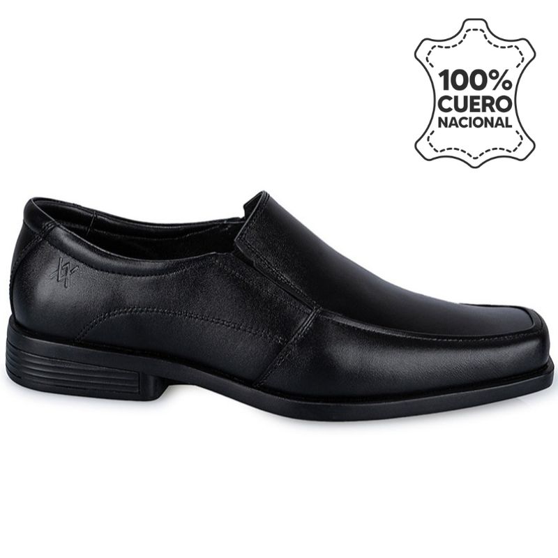 VIALE - Zapato Escolar Casual LUIS-008 C Negro Viale Cuero