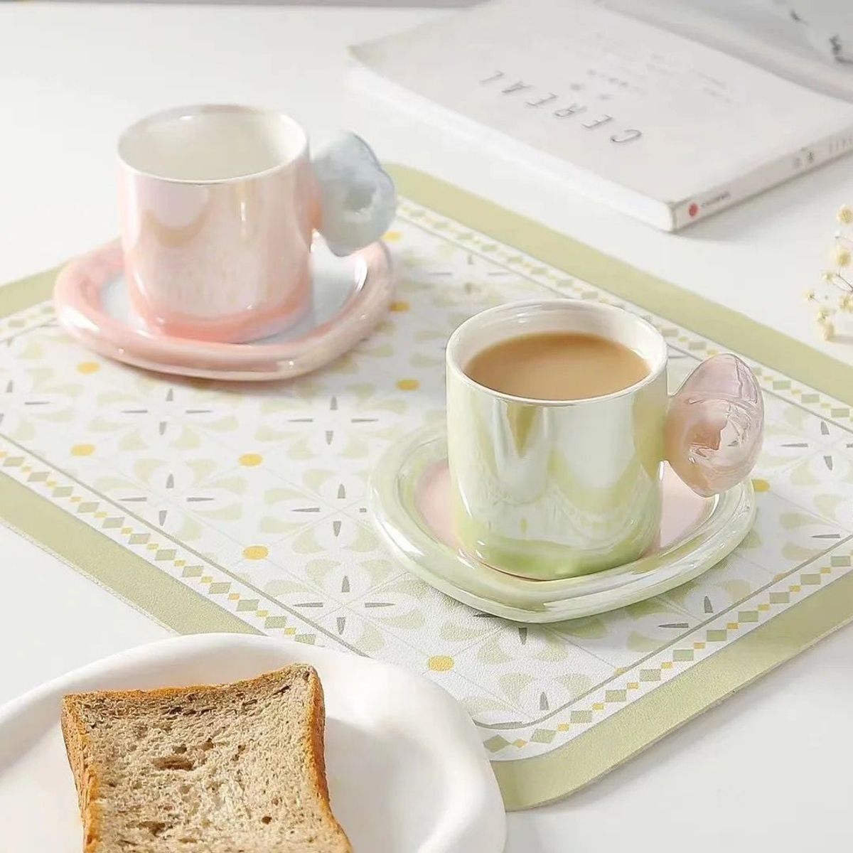 GENERICO - TAZAS CON DISEÑO DE  CORAZÓN CAFÉ TÉ SAN VALENTIN AMISTAD MAMÁ