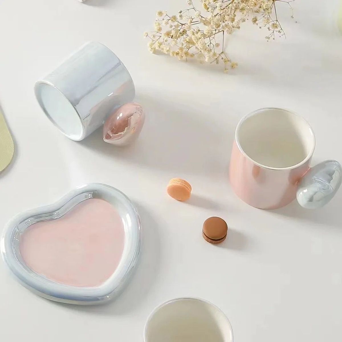 GENERICO - TAZAS CON DISEÑO DE  CORAZÓN CAFÉ TÉ SAN VALENTIN AMISTAD MAMÁ