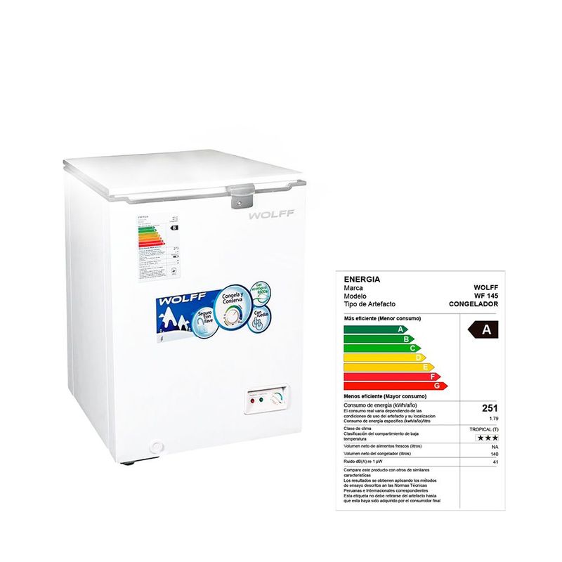 WOLFF - CONGELADORA WOLFF DE 145L WF145